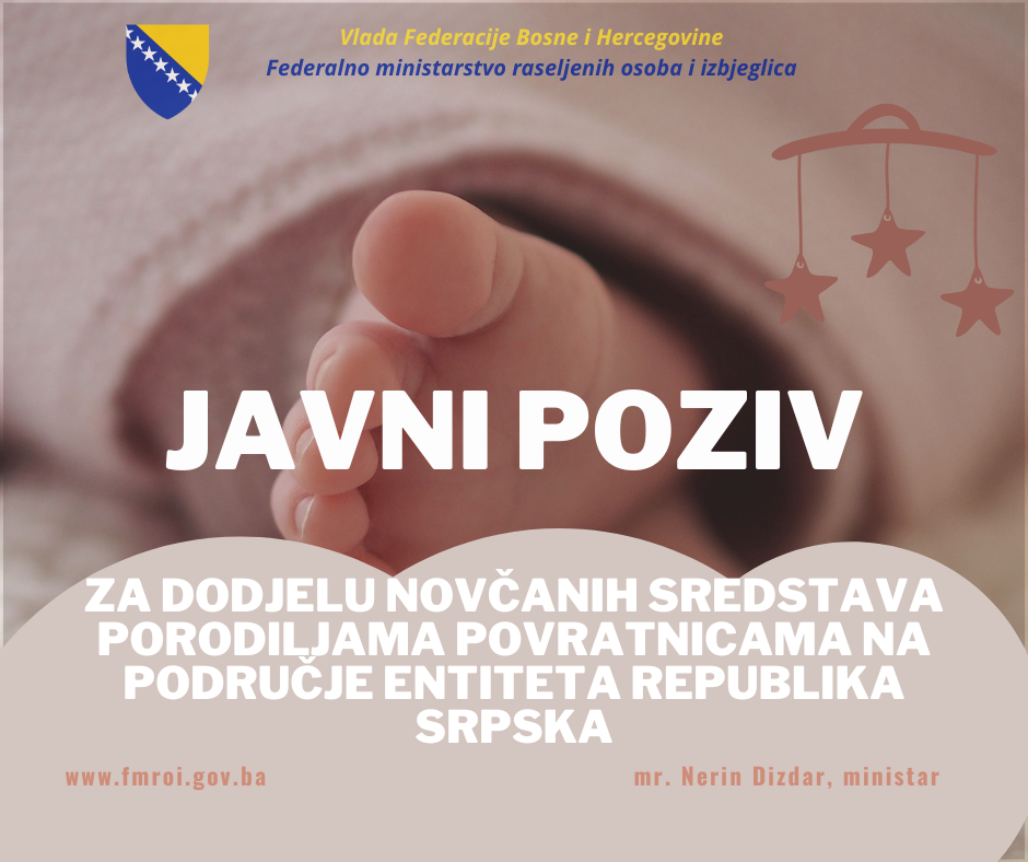 Javni poziv za dodjelu novčanih sredstava porodiljama povratnicama na